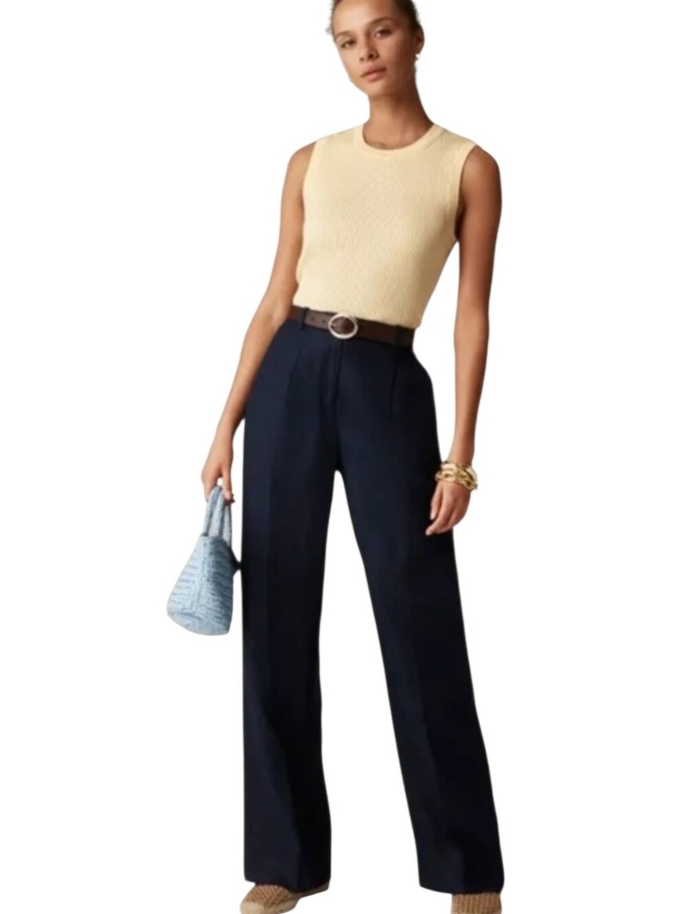 NWT J. Crew Black Shiny Wide Leg Trouser Pants Size 0 Petite